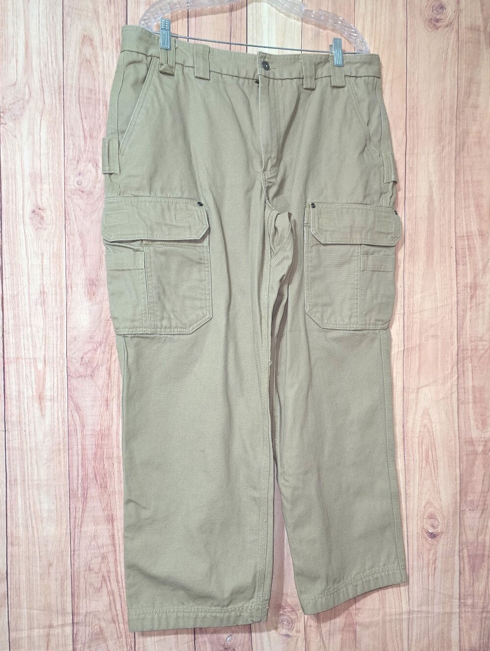 Duluth Trading Co Men's Cargo Pants in Khaki Tan Relaxed Fit Size  38x30